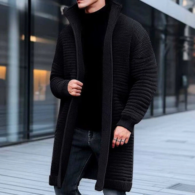 Jonathan – Lange Mouw Vest met Open Voorkant en Geribbelde Details