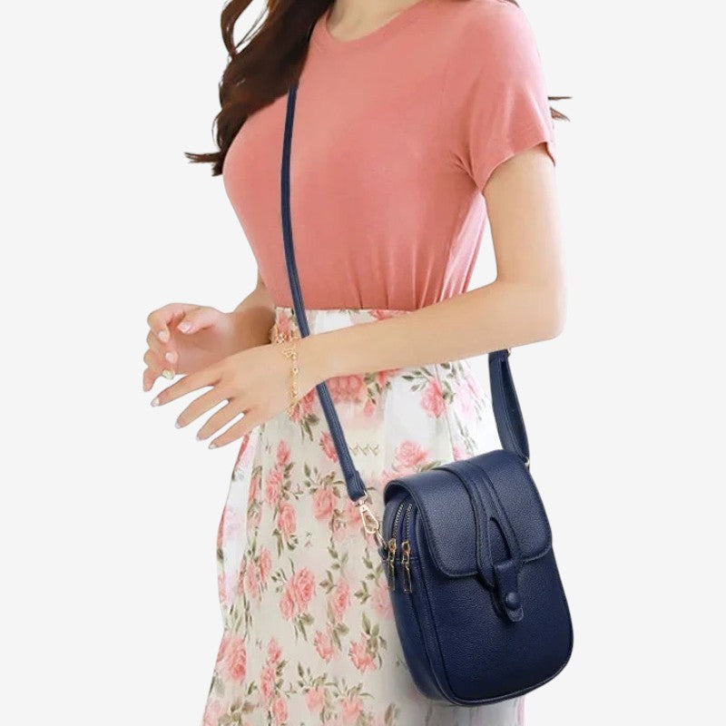 Esra – Crossbody Tas met Afneembare Band en Meerdere Ritsvakken