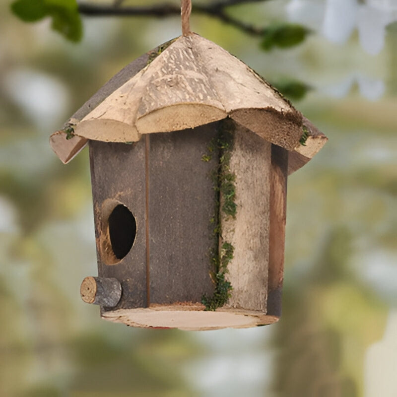 BirdHut - Hutvormig Vogelhuisje met Ophangkoord voor de Tuin