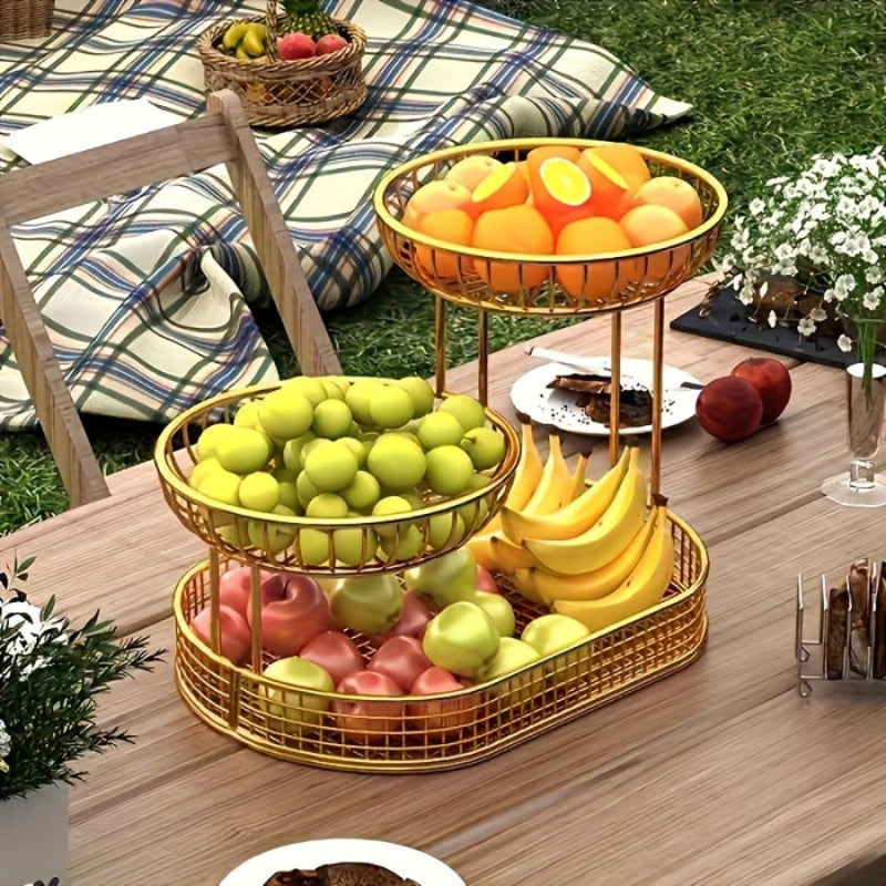 FruitHaven - 3 Laags Fruitmand met Geventileerd Ontwerp en Sterke Steunen