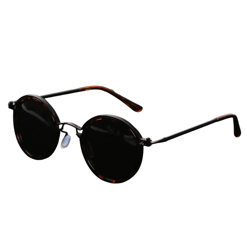 Eyevara – Retro UV400 Klassieke Ronde Zonnebril met Metalen Montuur