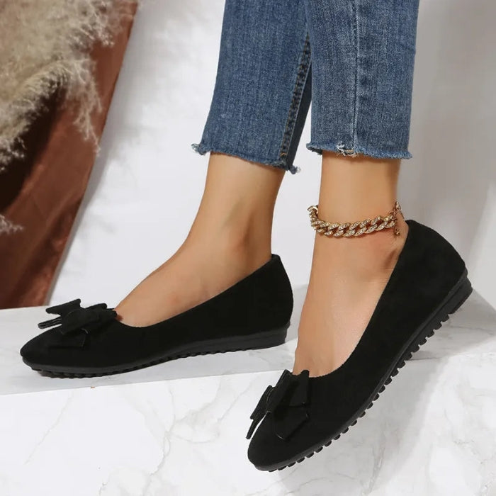 Hannah - Moderne Flats met Ronde Teen en Strikdetail