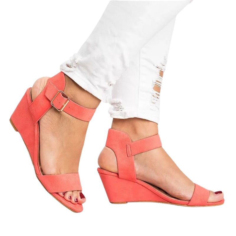 Bianca - Wedge sandalen met open teendesign en veilige enkelbanden