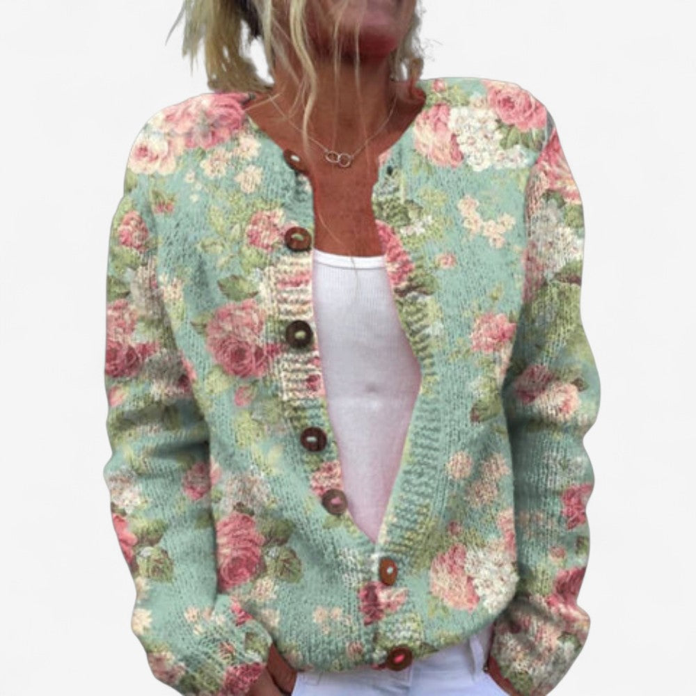 Hannah – Gebloemd Vest met Knopen