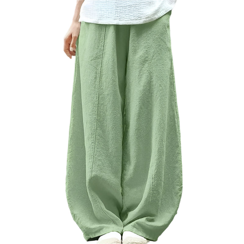 Nora – Modren wijde pijpen Broek met zijzakken