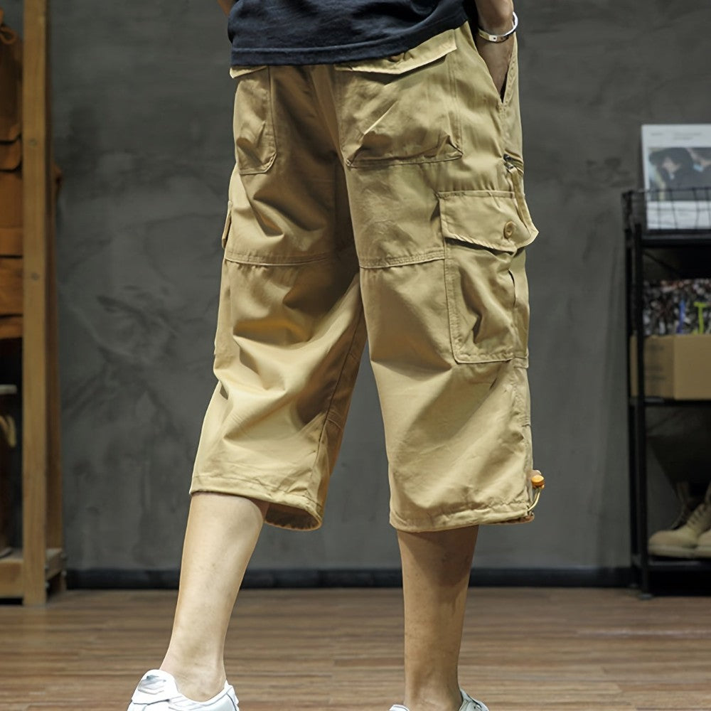 Sander - Cargoshorts met Elastische Tailleband en Meerdere Zakken