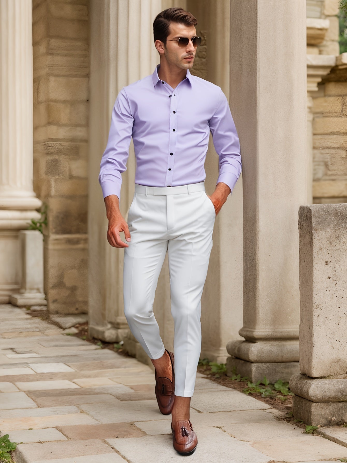 Luca - Slim Fit Overhemd met Gestreepte Kraag