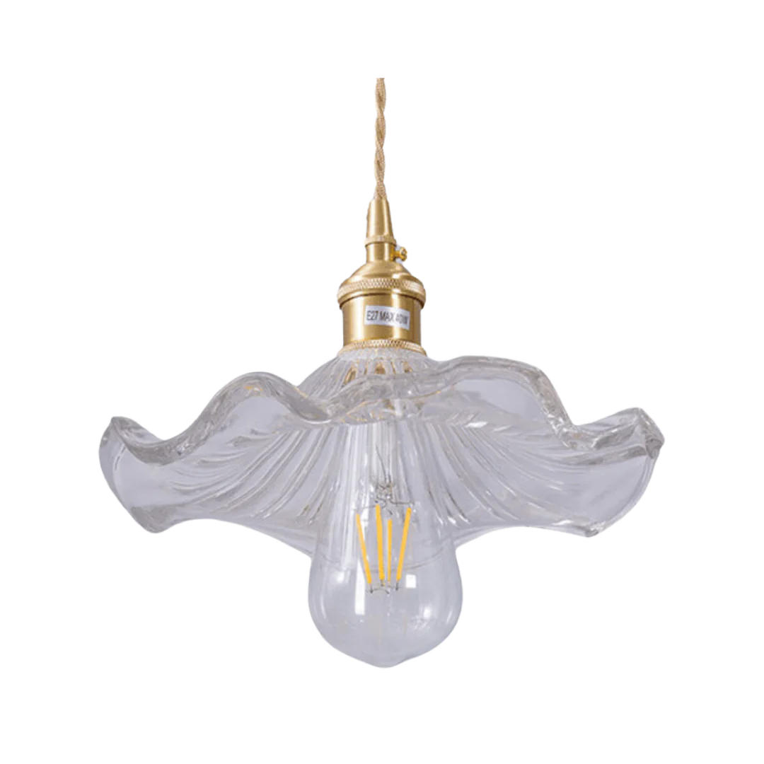 FloraGlow - Decoratieve hanglamp met gewelfde glazen kap en elegante accenten