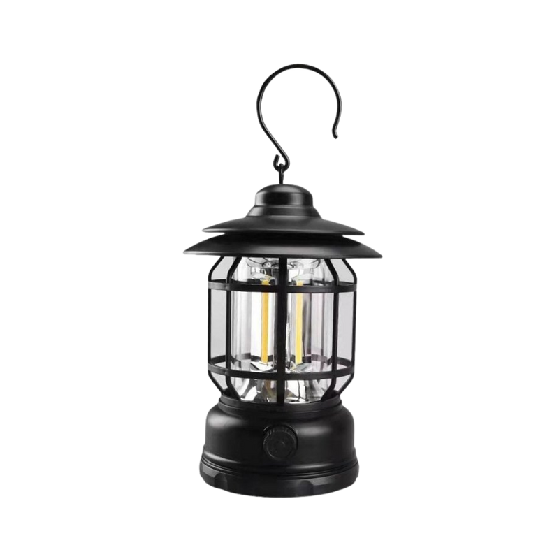 TimberGlow - Vintage-geïnspireerde draagbare kampeerlamp met warme sfeerverlichting