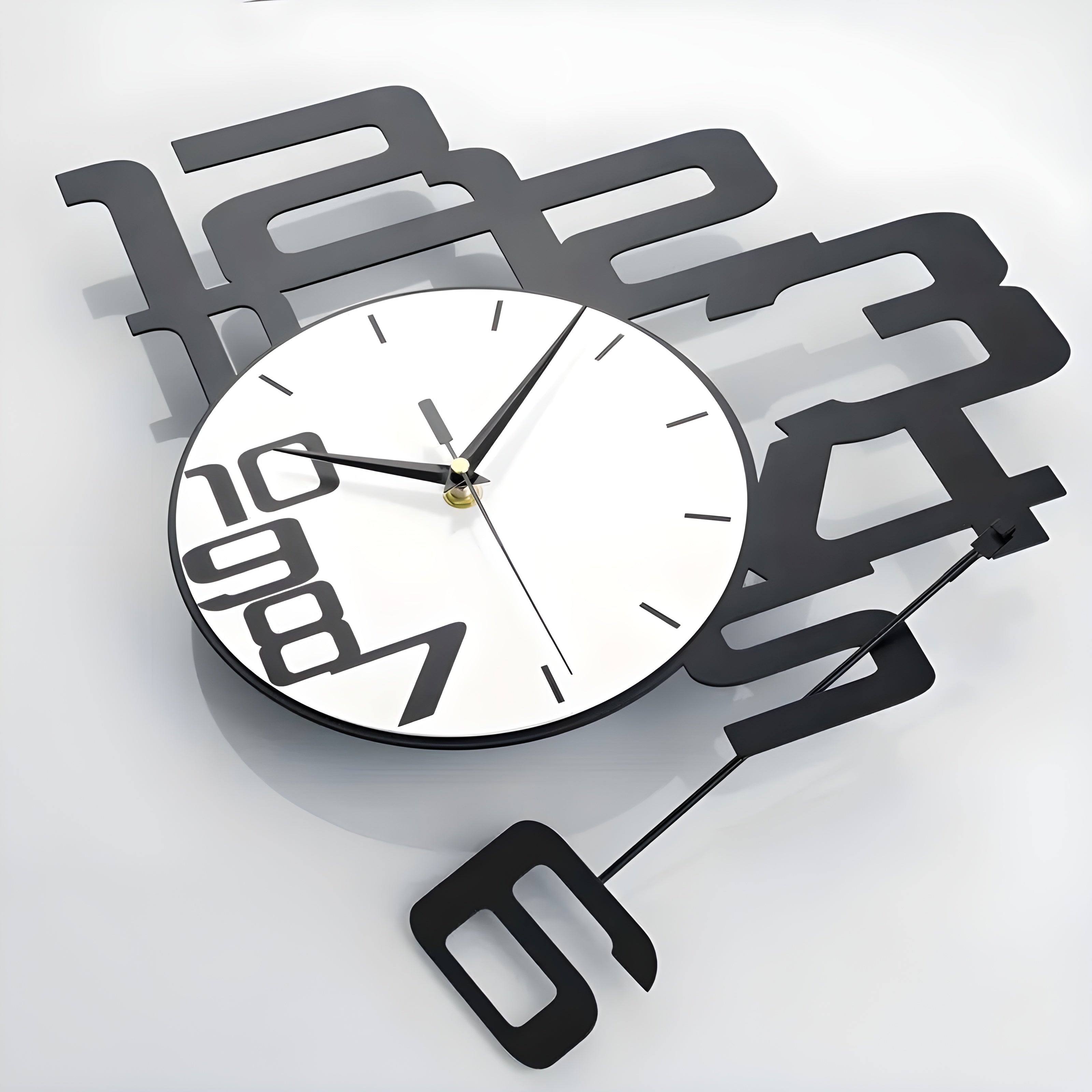 DecoTime - Stille wandklok met cijferindeling en uitgebalanceerd modern wanddesign