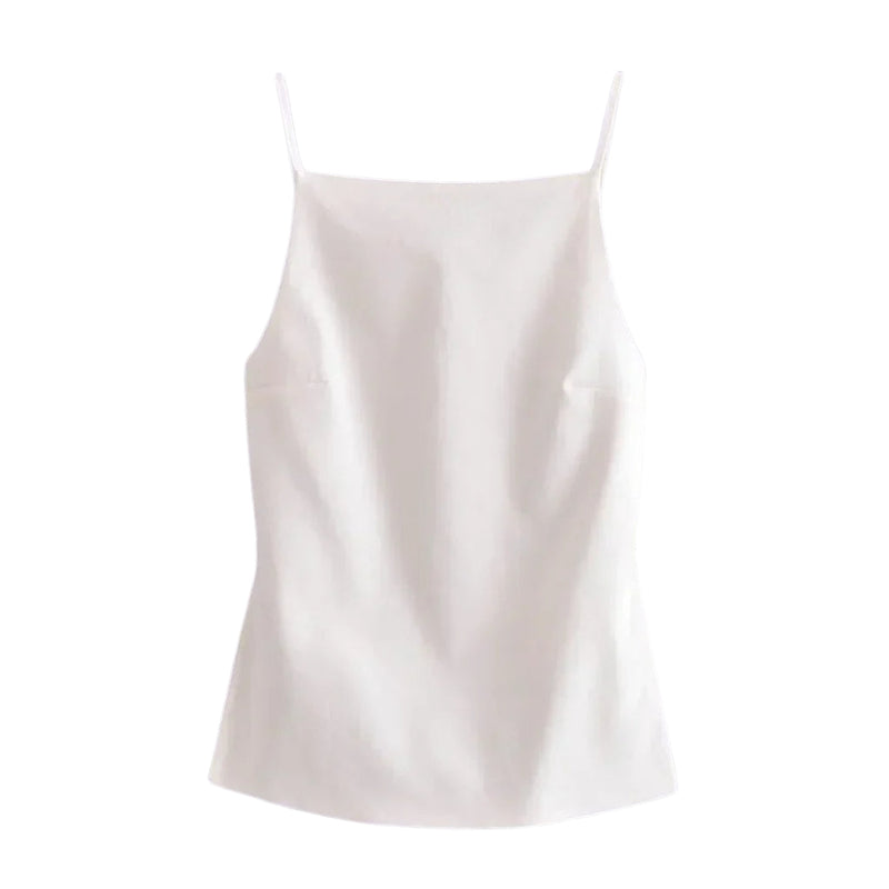 Maliya – Casual top met open rug en verstelbare bandjes