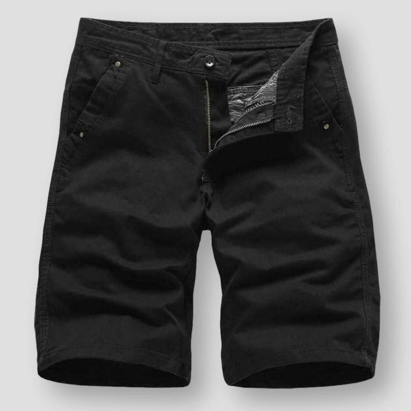Caleb - Relaxed-fit casual shorts met riemlussen en handige zak