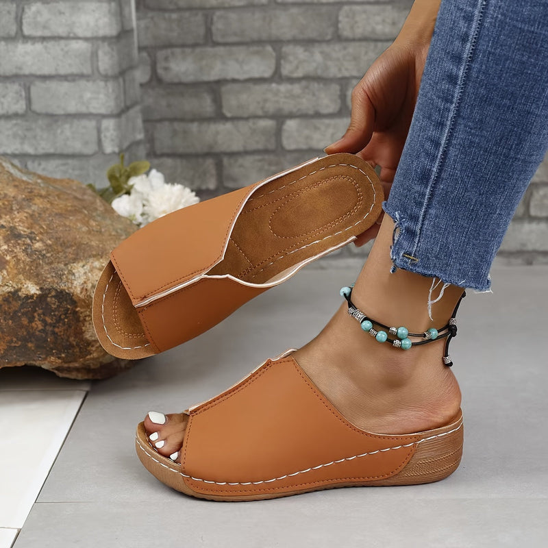 Lina – Minimalistische open teen glijbaan sandalen met lichtgewicht zool en relaxte pasvorm