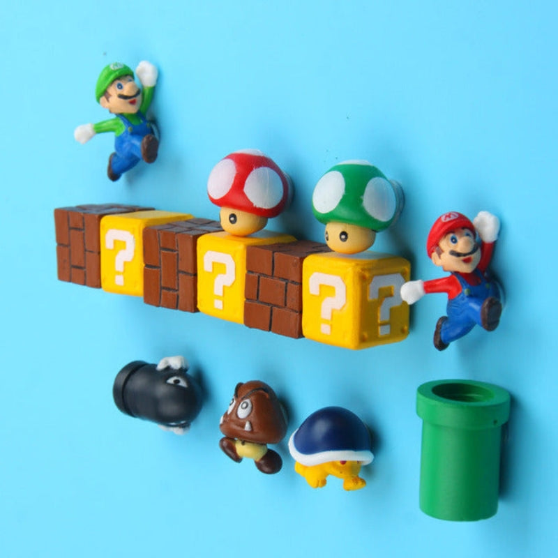 GameGripz – Super Mario koelkastdecoratieset met speelse karakterstukken en veilige displaybevestiging