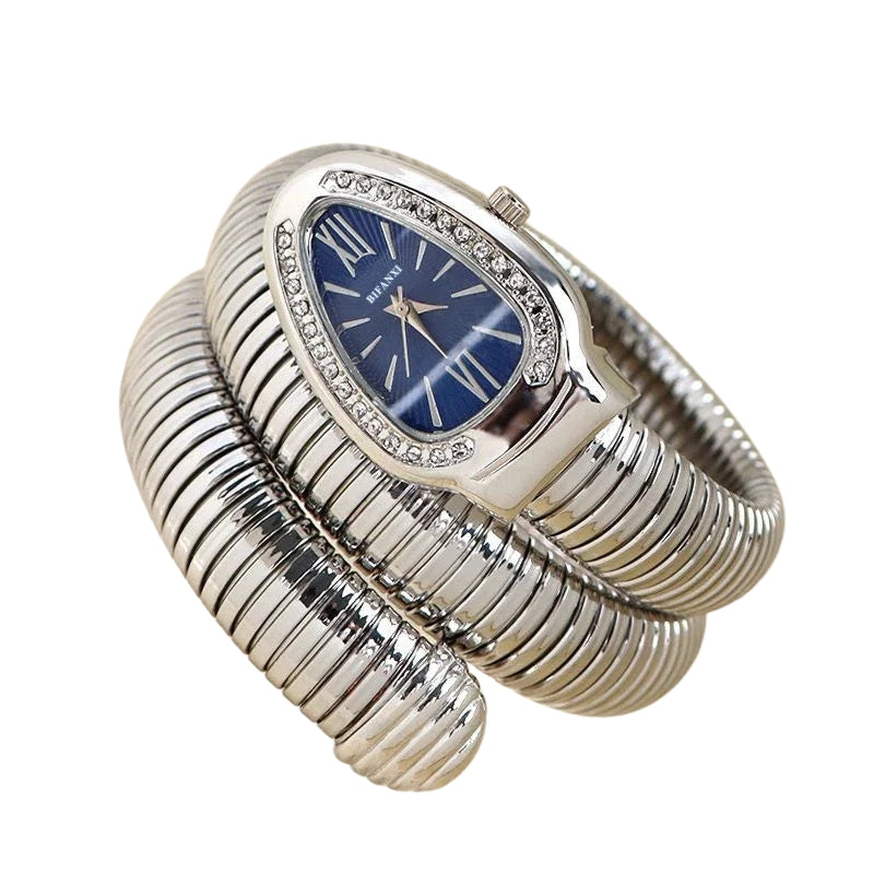 Aria – Quartz Armbandhorloge met Slangenstijl Band en Strassdetails