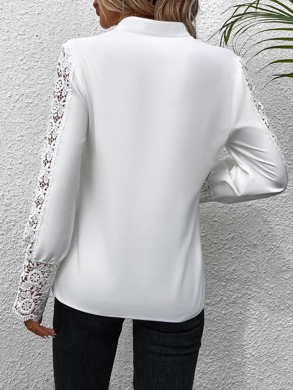 Mia – Stijlvolle blouse met lange mouwen, veelzijdig ontwerp en kant