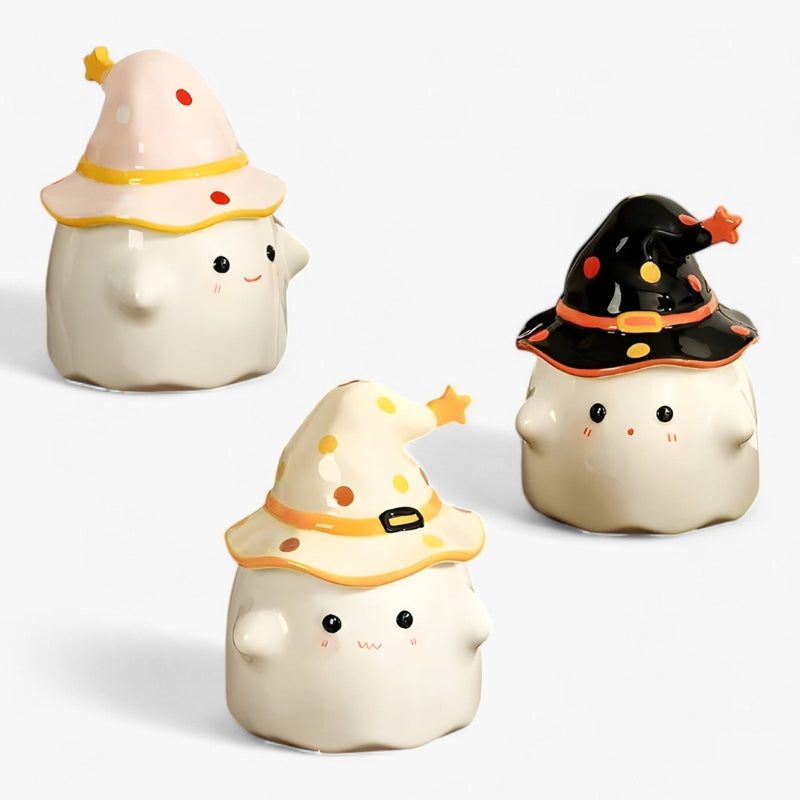 HauntMug – Moderne spook keramische koffiemok met deksel voor Halloween