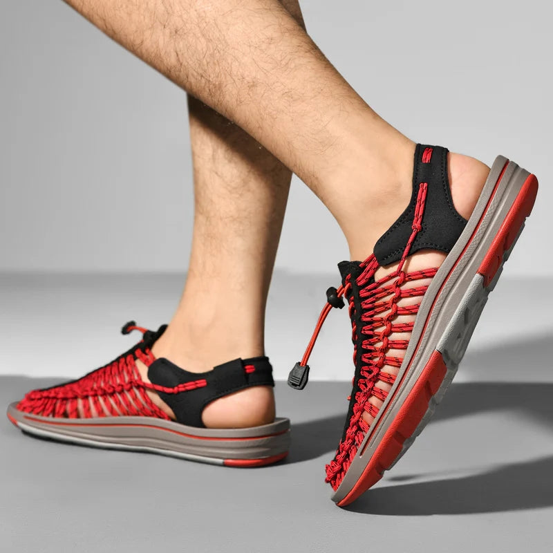 SplashBreeze – Moderne Schoenen met Geweven Design en Verstelbare Enkelband