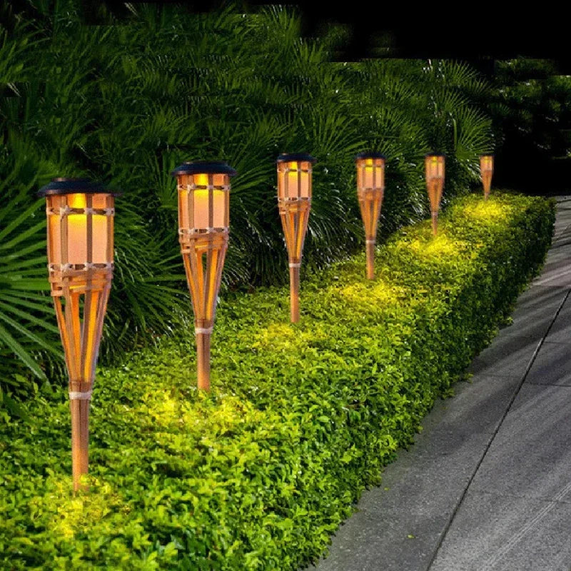 SunFlare – Set van 5 Zonnelampen in Fakkelstijl met Vlam-Effect LED en Weerbestendig Ontwerp