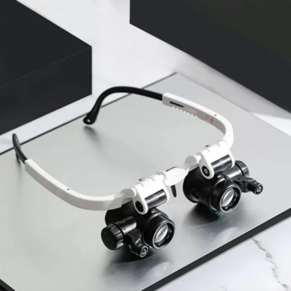 FocusGlide - LED precisie werkbril met verstelbare lenzen en ingebouwde verlichting