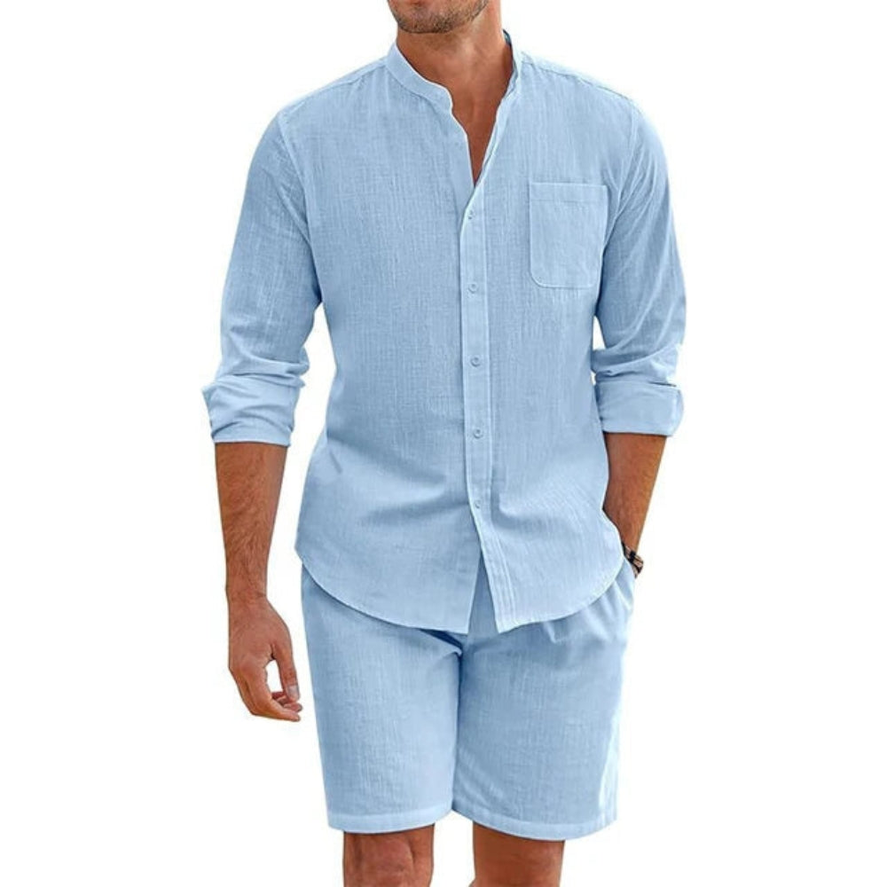 Zayn – Stijlvolle tweedelige set met shirt met lange mouwen en relaxte shorts