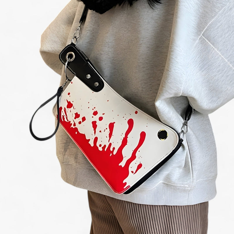 Aurelia – Halloween schoudertas met spetterdesign en verstelbare band