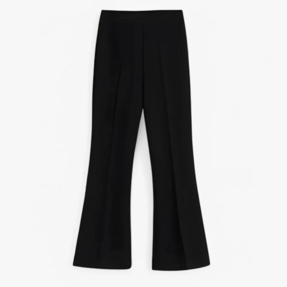 Eva - Elegante pantalon met hoge taille en geplooide voorkant
