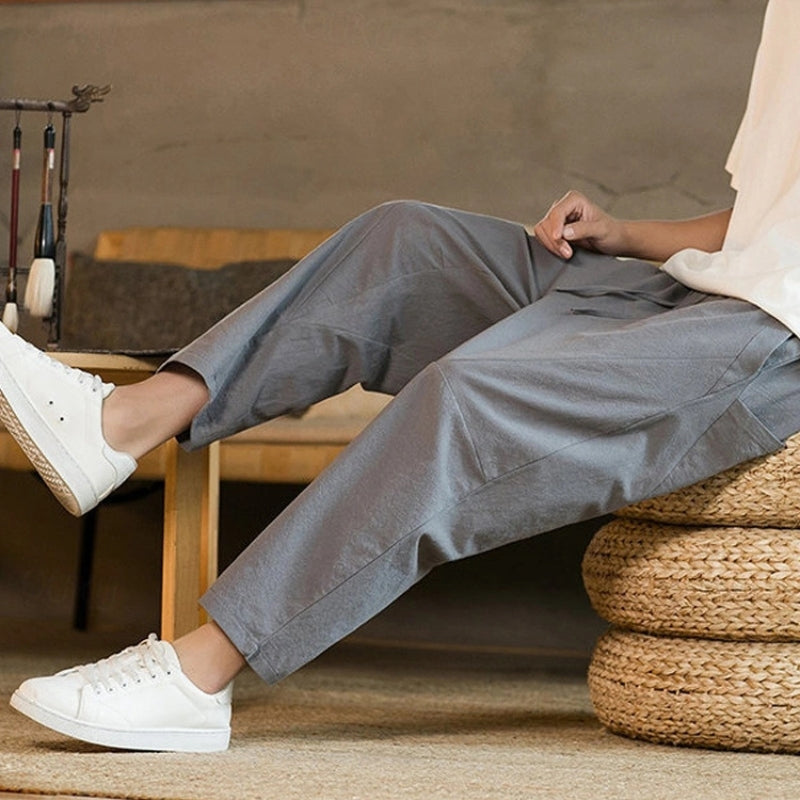 Rayan - Relaxed Fit broek met koord in de taille en taps toelopend enkelontwerp