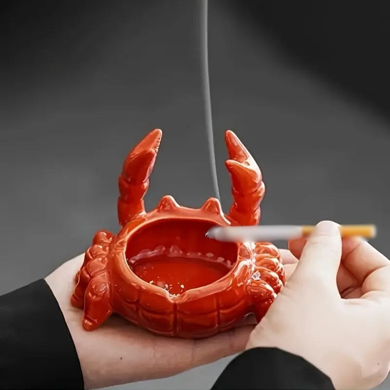 TidyCrab – Krabvormige Keramische Asbak met Deksel