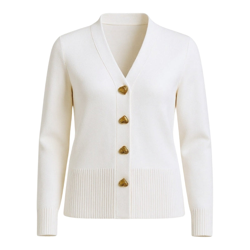 Riley – Cardigan met V hals en decoratieve knoopdetails