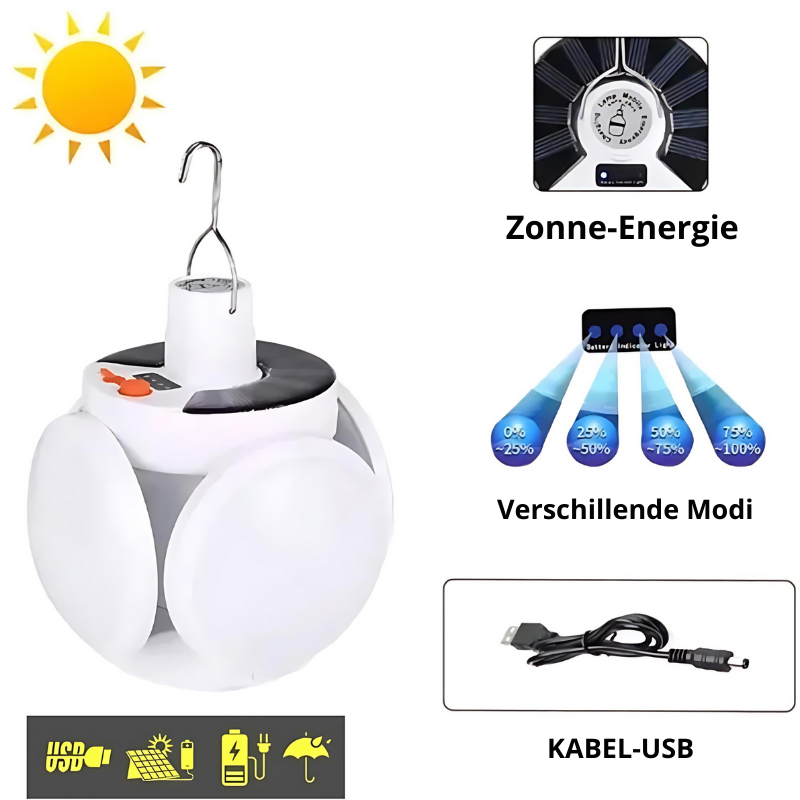 SolarGlow - Energiezuinige LED-buitenlamp met automatische zonne-oplading