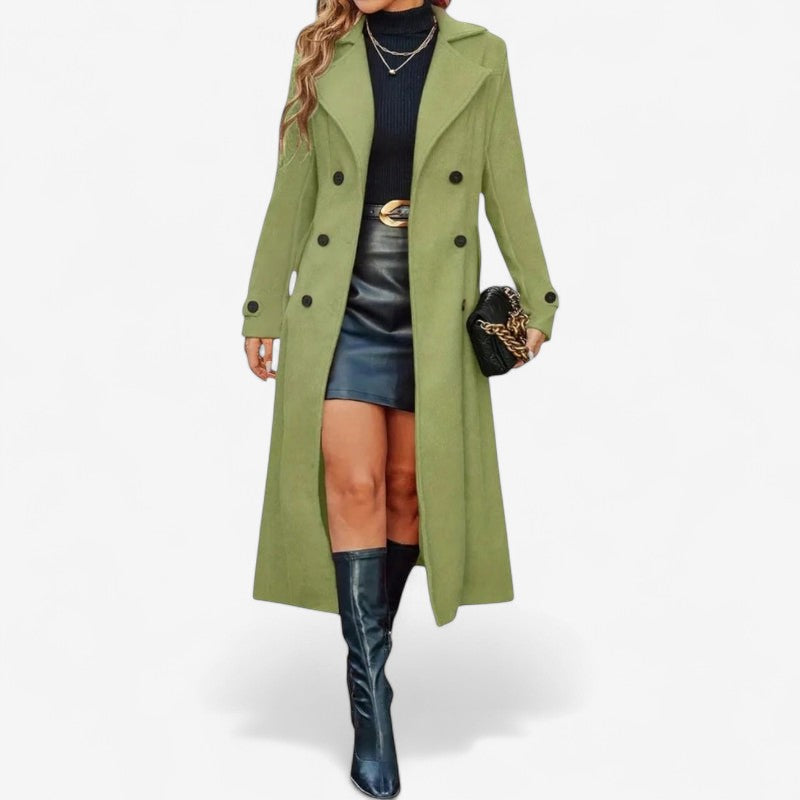 Elara – Dubbelgeknoopte jas met lange mouwen