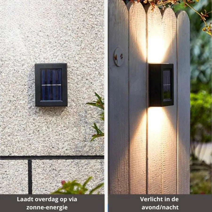 LumiRay – Zonne-wandlampen met automatische schemer-tot-dageraad activering | 1+1 Gratis