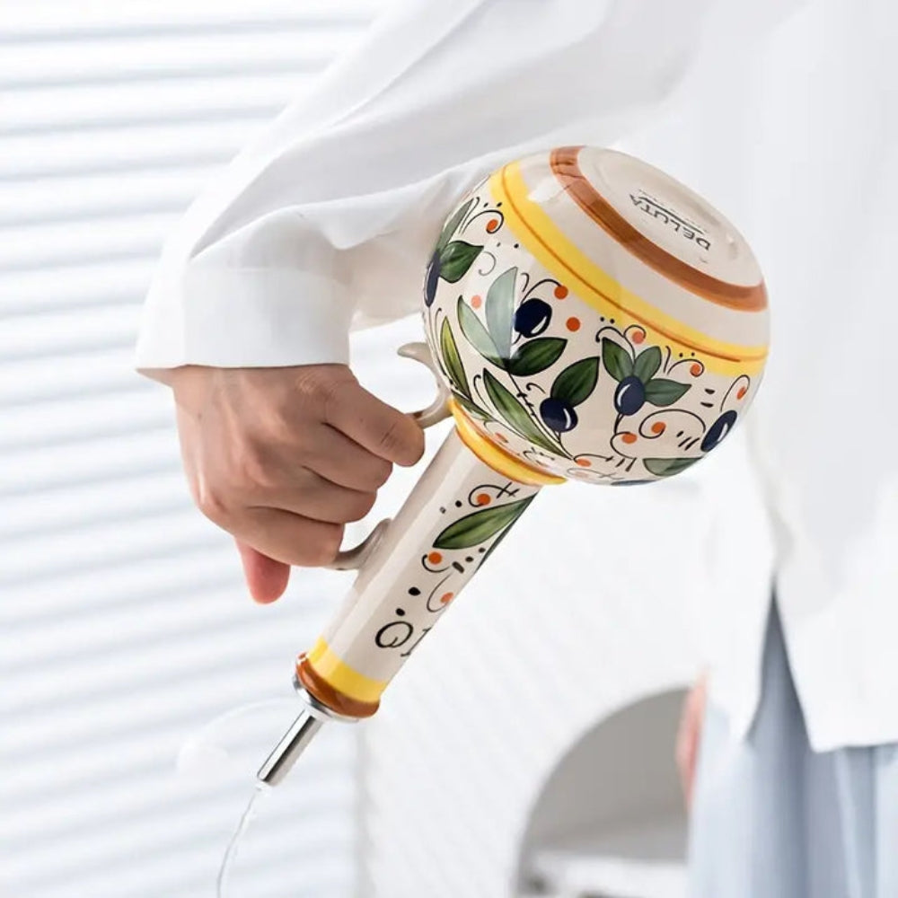 OliveBloom – Handbeschilderde dispenser-oliefles met bloemenmotief en smalle hals