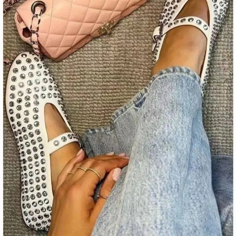 Zaria – Chique flats met mini verstelbare band en gesp aan de zijkant