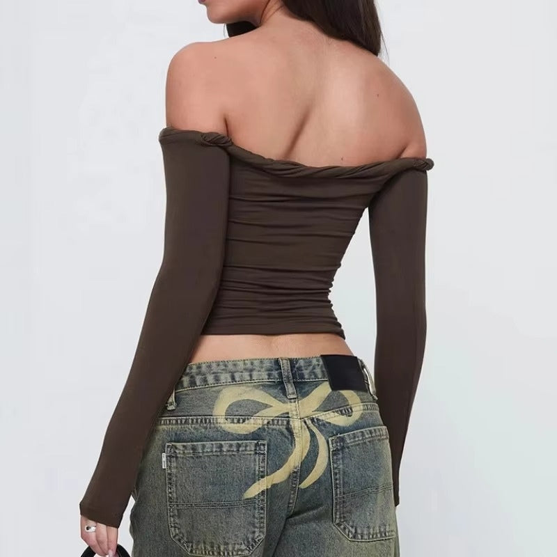 Natalia - Off-shoulder Top met Lange Mouwen