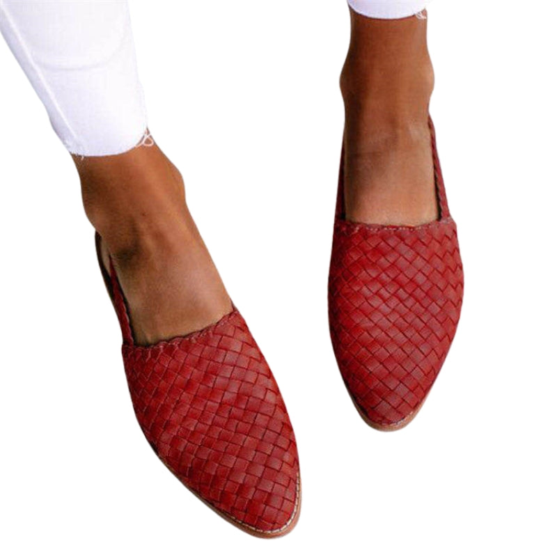 Elena – Slip-On Slingback Schoenen met Geweven Textuurdesign