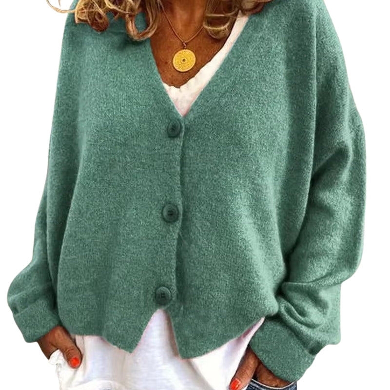Clara – Stijlvol Cardigan met lange mouwen en knopen Voorkant