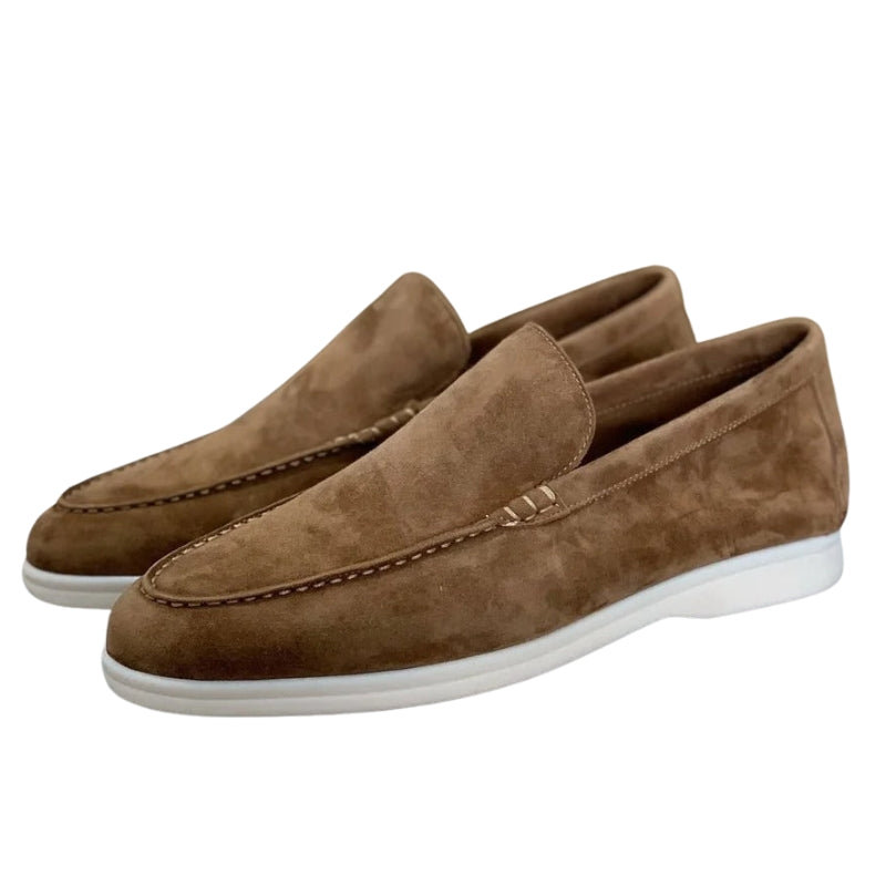 Dave – Klassieke Loafers van Runder Suède met Verfijnde Stiksels en Tijdloze Vorm