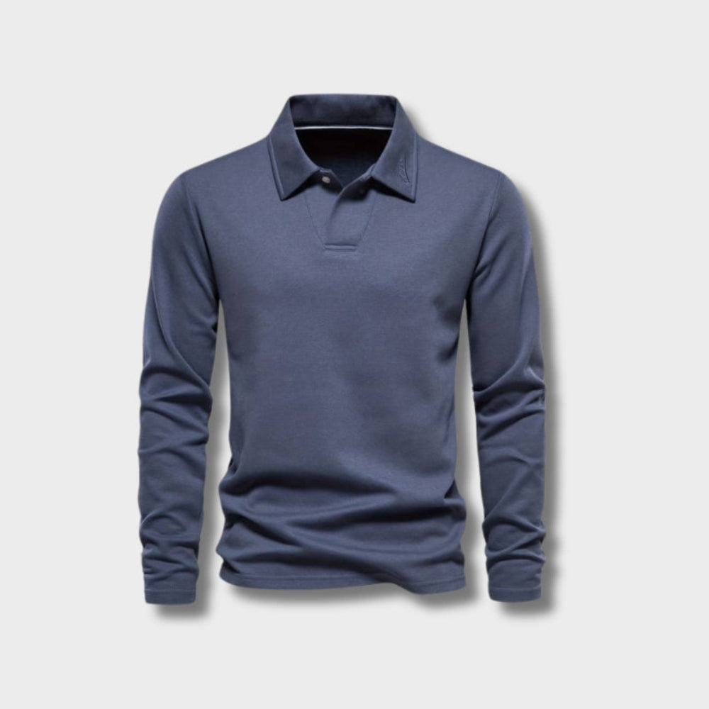Steave - Elegant overhemd met lange mouwen en kraag naar beneden