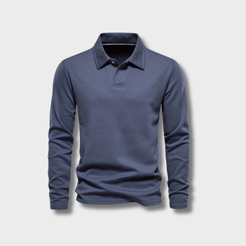 Steave - Elegant overhemd met lange mouwen en kraag naar beneden