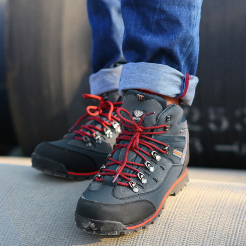 Grayson – Lichtgewicht Leren Wandelschoenen met Antislip Rubberzool
