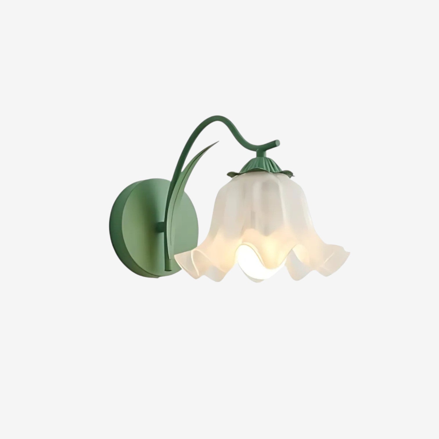 LumiBloom – Bloemvormige Wandlamp met Golvende Glazen Kap