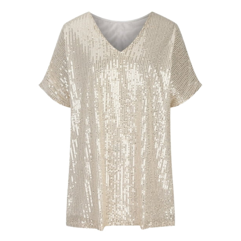 Junia – Modern T shirt met korte mouwen en v hals