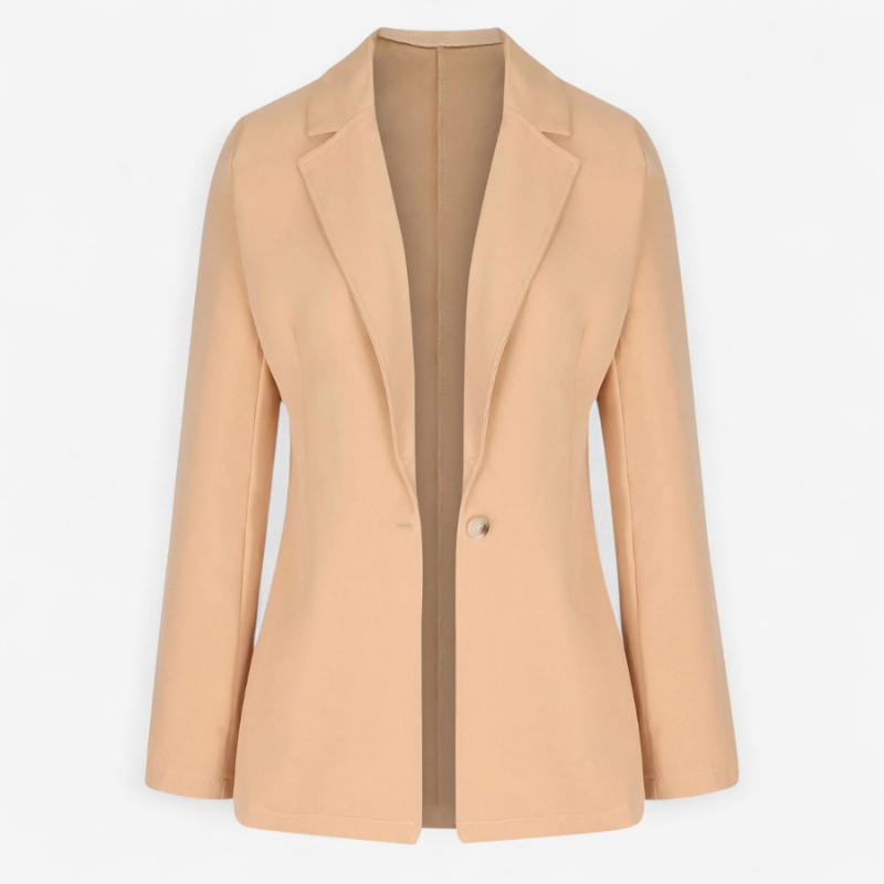 Anna – Enkellang Blazer met Reverskraag en Knoopsluiting