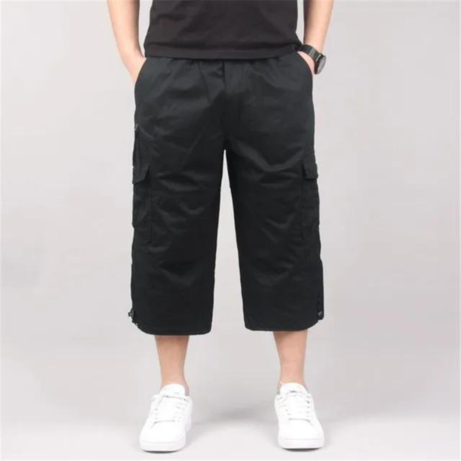 Adrian - Relaxed Lange Cargo Short met Ademend Comfort en Functionele Zakken