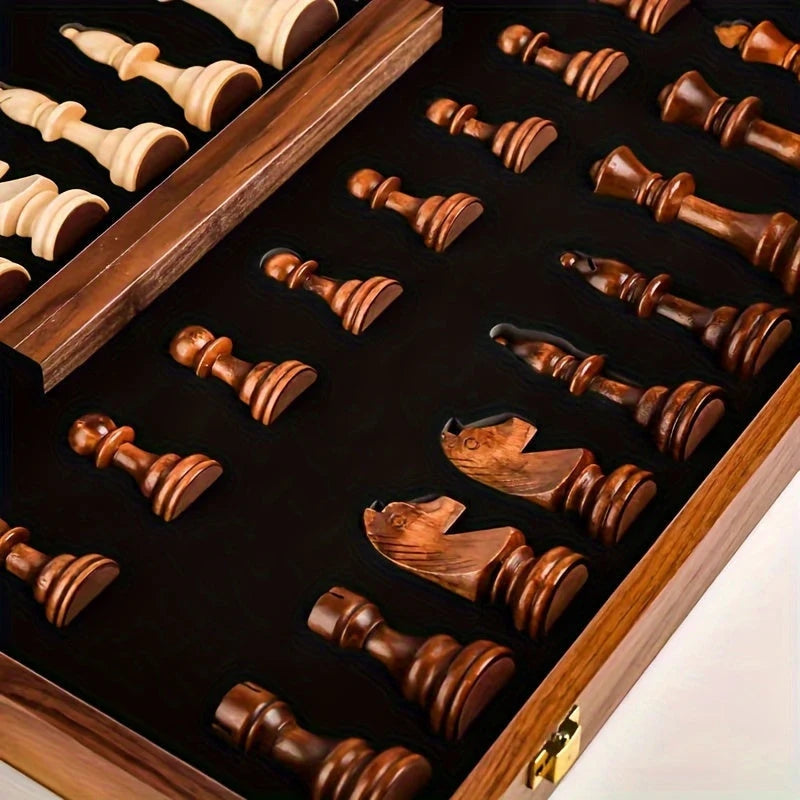 GameMaster – Premium Houten Schaakset met Extra Dames