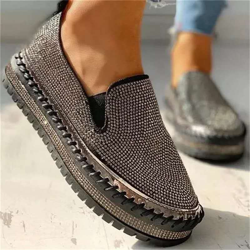 Elise – Antislip Platte Enkel Schoenen met Comfortabele Gewatteerde Binnenzool