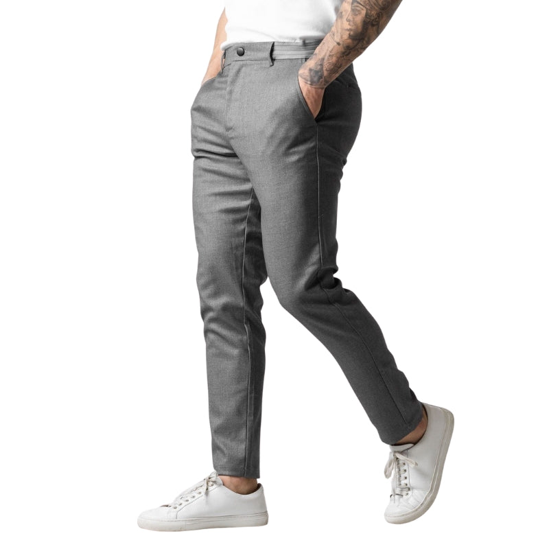 Max – Slim Fit Broeken met Elastische Tailleband en Praktische Zakken