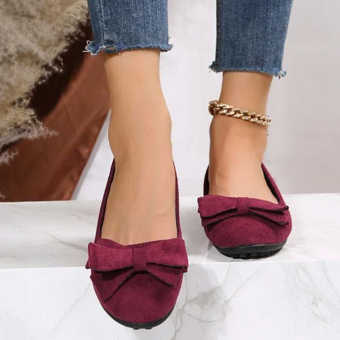 Hannah - Moderne Flats met Ronde Teen en Strikdetail